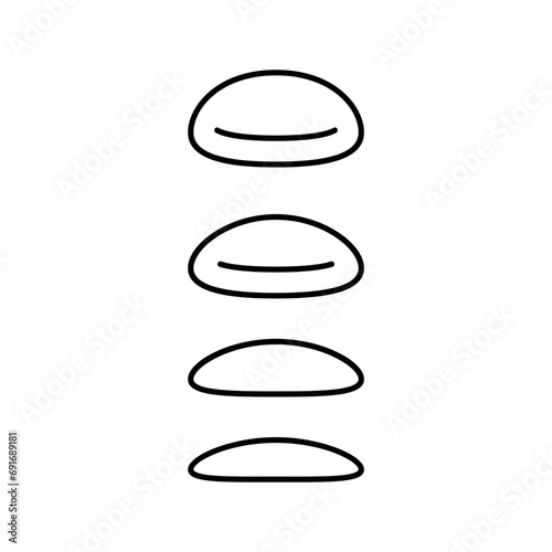 breast implant sizes surgery line icon vector. breast implant sizes surgery sign. isolated contour symbol black illustration