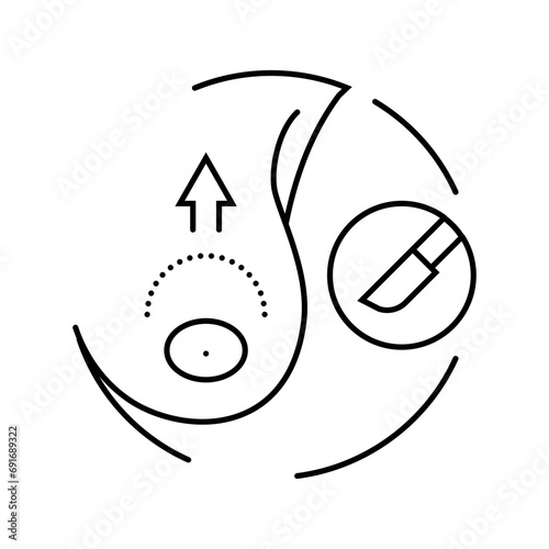 nipple correction surgery line icon vector. nipple correction surgery sign. isolated contour symbol black illustration