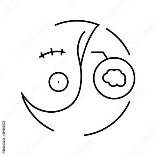 lumpectomy surgery line icon vector. lumpectomy surgery sign. isolated contour symbol black illustration