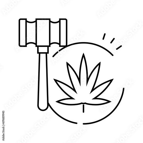 legalize cannabis line icon vector. legalize cannabis sign. isolated contour symbol black illustration