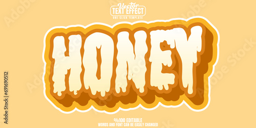 Honey editable text effect, customizable bee and sweet 3D font style