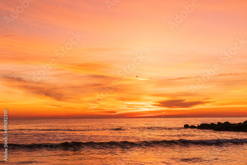 Ocean waves at Sunrise at Avon by the Sea New Jersey on the New Jersey Shore