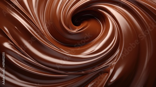 Glossy chocolate swirl with a creamy texture