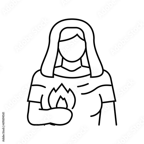 hestia greek god ancient line icon vector. hestia greek god ancient sign. isolated contour symbol black illustration