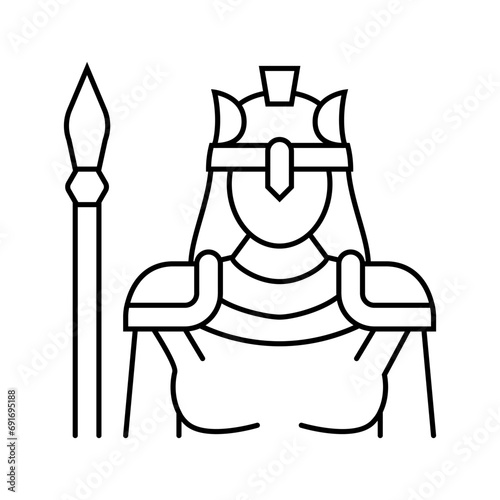 athena greek god mythology line icon vector. athena greek god mythology sign. isolated contour symbol black illustration