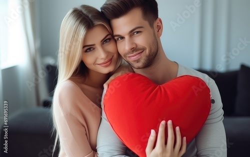 A happy beautiful couple hu...