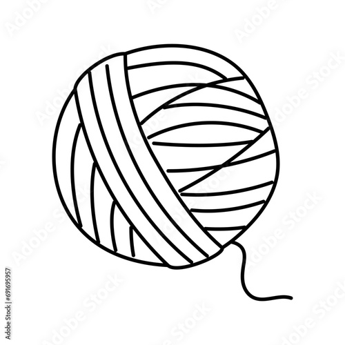 ball yarn knitting wool line icon vector. ball yarn knitting wool sign. isolated contour symbol black illustration