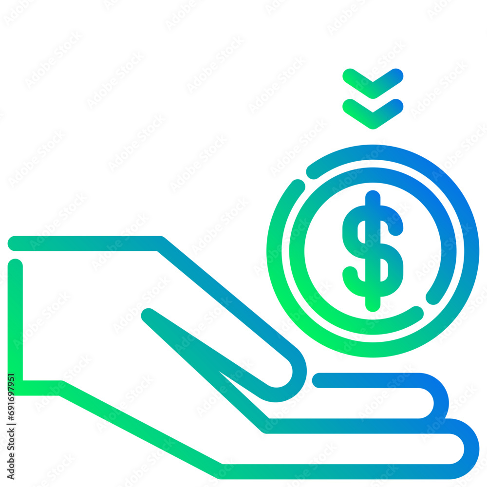 payment received. vector single icon with a dashed line gradient style. suitable for any purpose. for example: website design, mobile app design, logo, etc. payment received. vector single icon with a dashed line gradient style. suitable for any purpose. for example: website design, mobile app design, logo, etc.