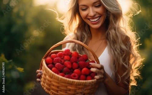 A smiling beautiful woman w...
