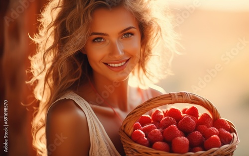 A smiling beautiful woman w...