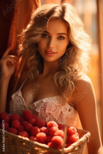 A smiling beautiful woman w...