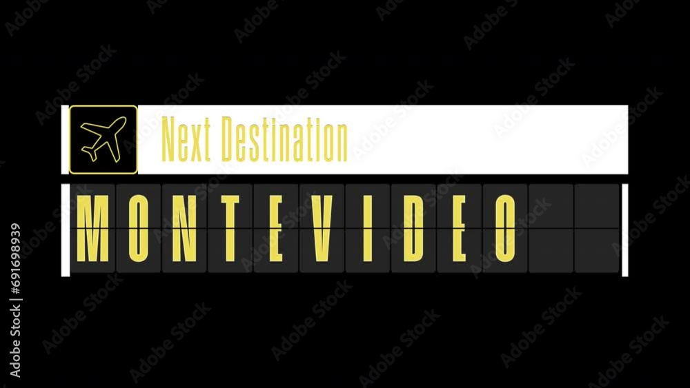 Pantalla de información de destinos internaciones: MONTEVIDEO Pantalla de información de destinos internaciones: MONTEVIDEO