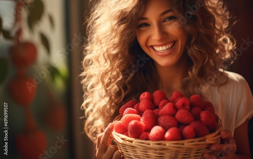 A smiling beautiful woman w...