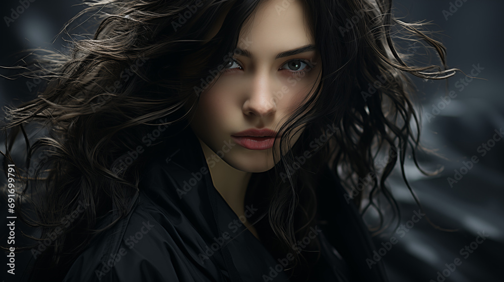 Dark minimalist emotional strong fashion portrait. Dark minimalist emotional strong fashion portrait.