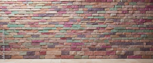 Pink Purple and Green Patterned Stone Wall with Text or Product Area