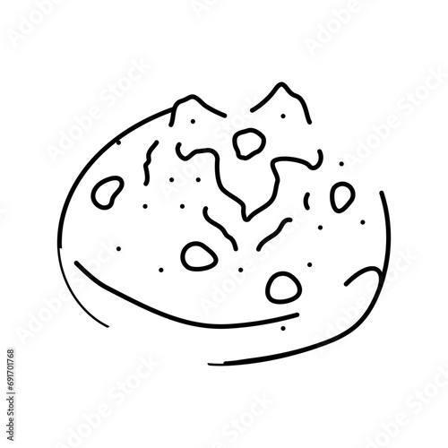 raisin bun food meal line icon vector. raisin bun food meal sign. isolated contour symbol black illustration