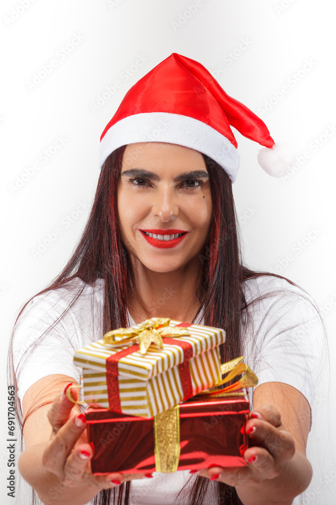 Celebrating Christmas Magic with Gifts in Hand Celebrating Christmas Magic with Gifts in Hand