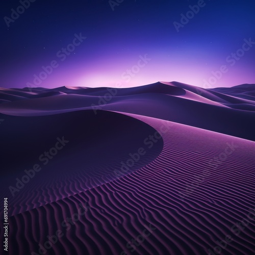 Sand Dunes Against the Night Sky in the Tranquil Desert Landscape