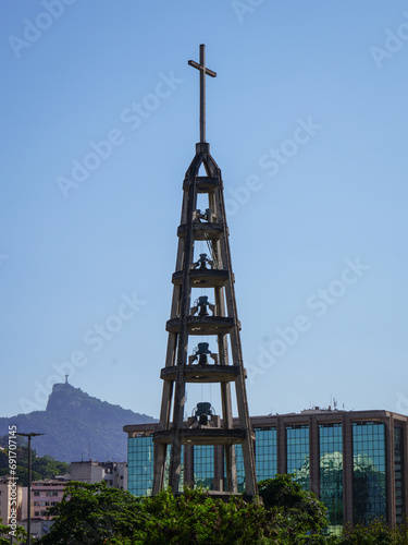 Rio de Janeiro's Cathedral Spire - Christ the Redeemer in the Background  