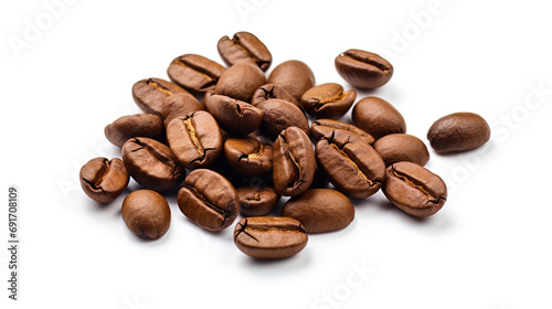 A pack of coffee grains in isolation on a white background