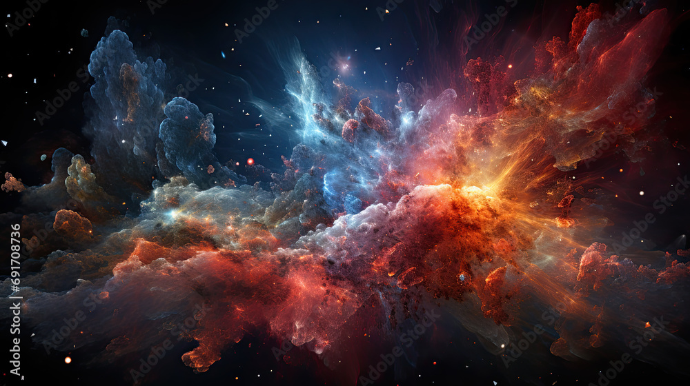Deep space massive energy burst, star explosion Deep space massive energy burst, star explosion