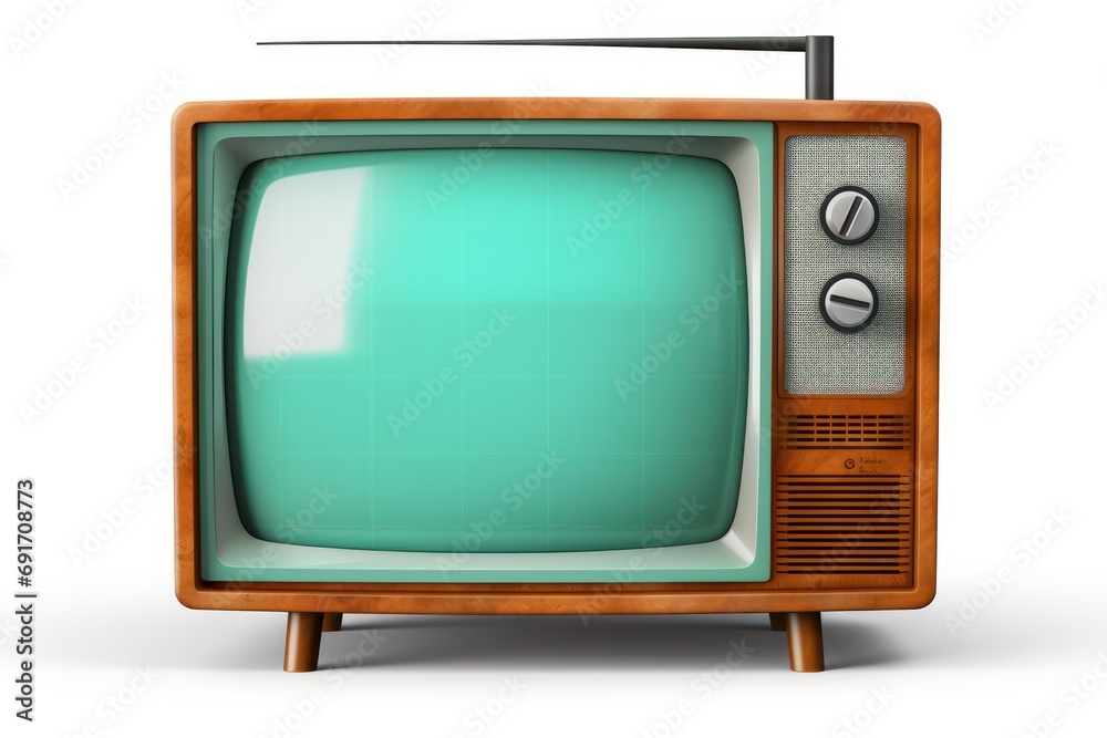 Retro old television isolated on transparent or white background