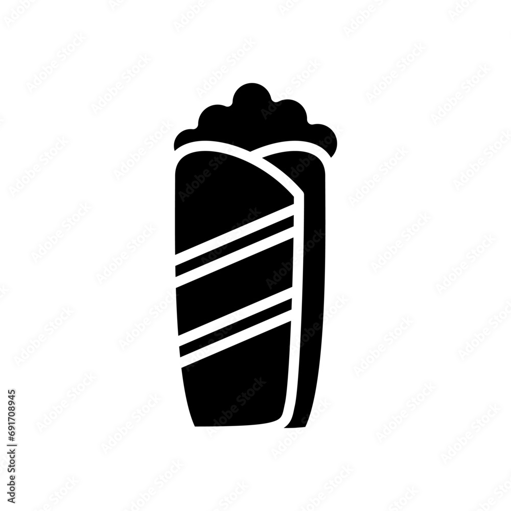 Burrito Icon Vector, Fast Food Illustration Burrito Icon Vector, Fast Food Illustration