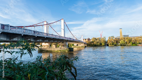 Chelsea Bridge over River Thames, London, United Kingdom