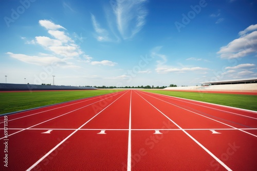 Pristine Running Track. Smooth Surface Ready for Runners 