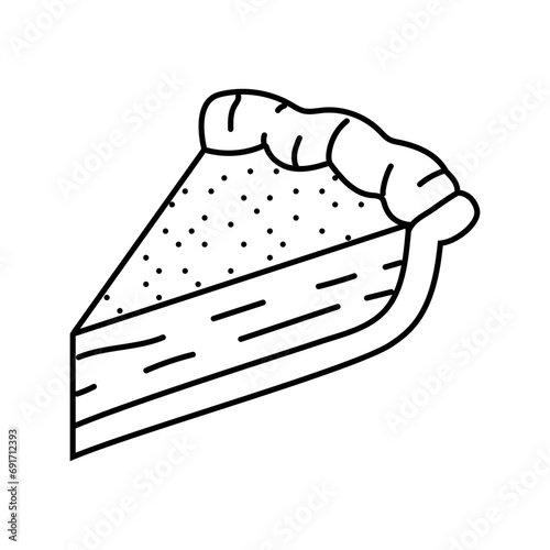 pumpkin pie slice food snack line icon vector. pumpkin pie slice food snack sign. isolated contour symbol black illustration