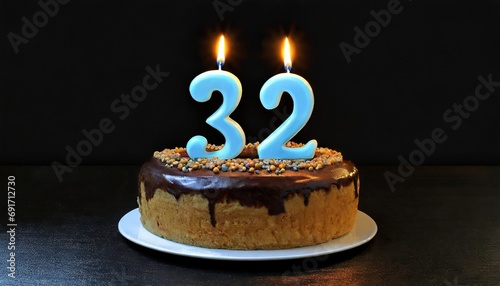 32 Number Birthday cake. Thirty two number birthday cake.	
