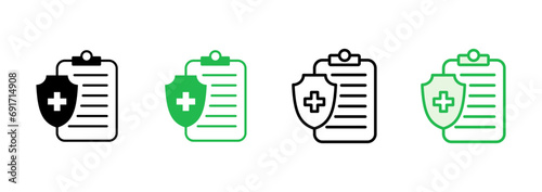 Medical insurance icon set. health insurance icon