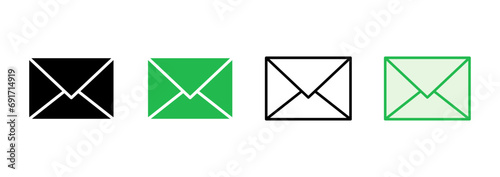 Mail icon set. email icon vector. E-mail icon. Envelope illustration