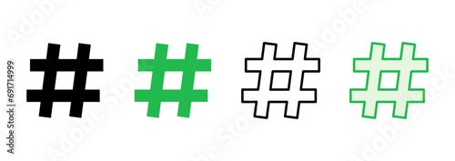 Hashtag icon set. hashtag symbol