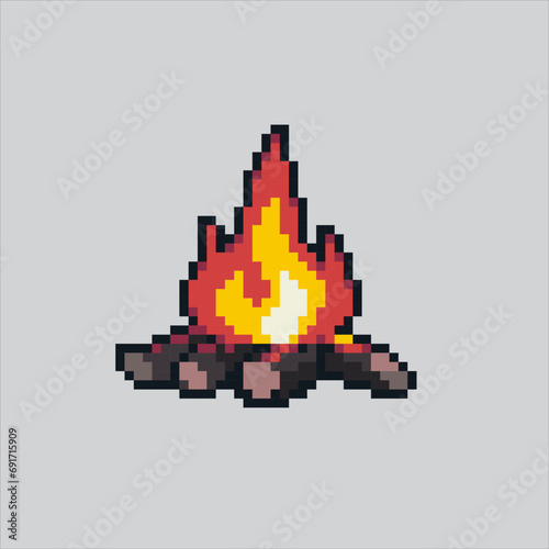 Pixel art illustration Bonfire. Pixelated Bonfire. Bonfire camp
pixelated for the pixel art game and icon for website and video game. old school retro.