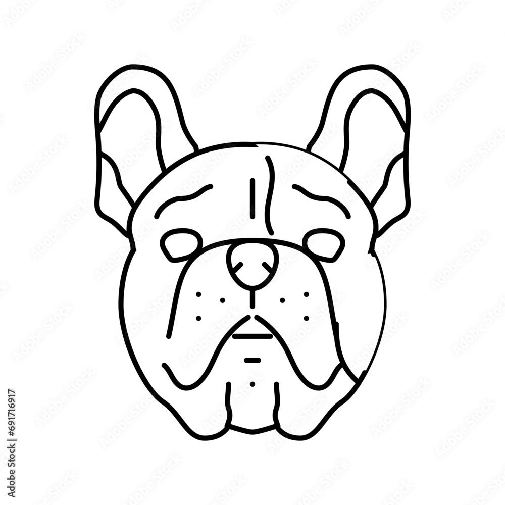 french bulldog dog puppy pet line icon vector. french bulldog dog puppy pet sign. isolated contour symbol black illustration