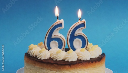 Number 66 Birthday cake. Sixty six number birthday cake photo