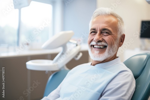old man at a adult's dentistry for healthy teeth and beautiful smile 