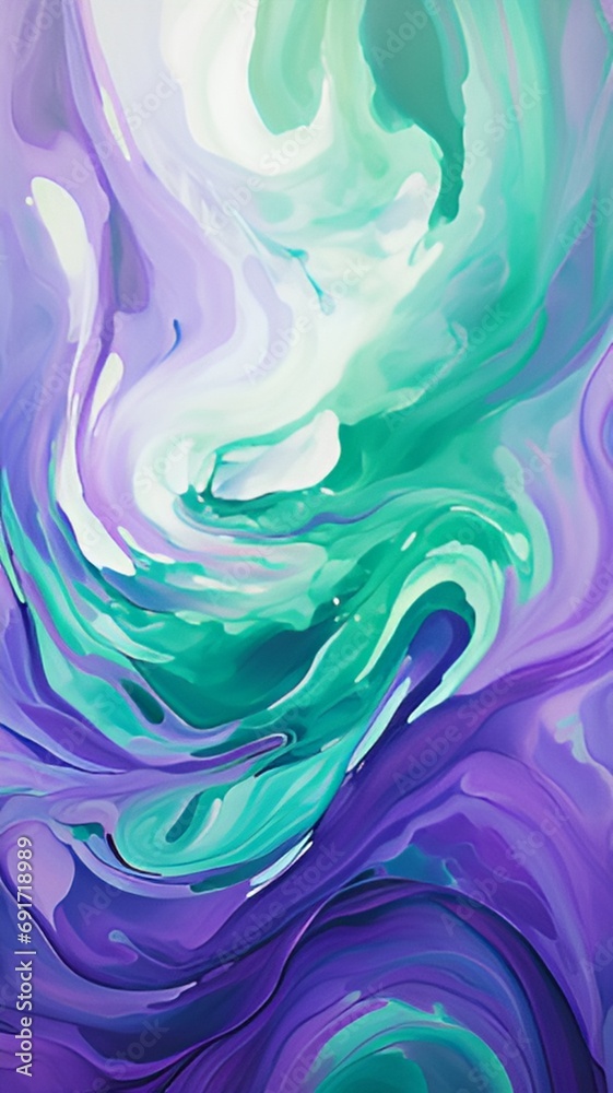 Abstract image of purple and green ink