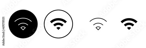 WIFI Icons set. signal vector icon. Wireless and wifi icon or sign for remote internet access photo