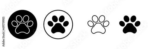 Paw icons set. Paw Print icon