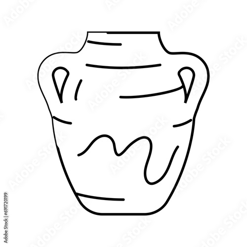 pottery human evolution line icon vector. pottery human evolution sign. isolated contour symbol black illustration