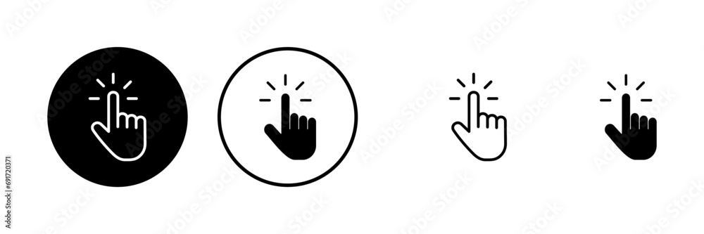 Hand cursor icons set. Hand click icon. Finger pointer isolated vector Hand cursor icons set. Hand click icon. Finger pointer isolated vector