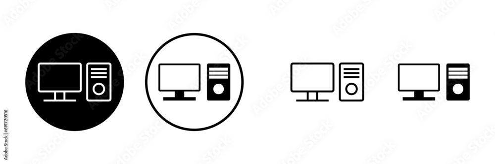 Computer icons set. PC Icon vector. Computer monitor icon. Flat PC symbol Computer icons set. PC Icon vector. Computer monitor icon. Flat PC symbol
