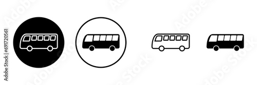 Bus Icons set. Bus vector icon. Public transport symbol.