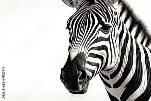Illustration of a close up of a zebra  photo