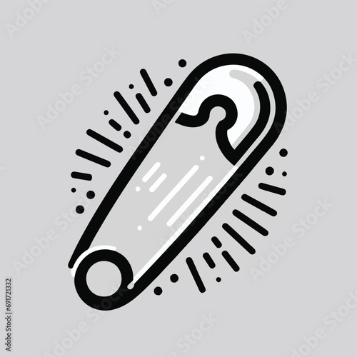 vector illustration of a sewing pin