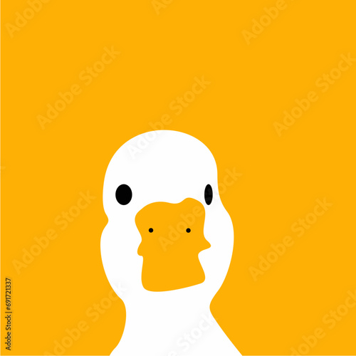 duck head vector illustration design in bright yellow color suitable for wallpaper and t-shirt designs