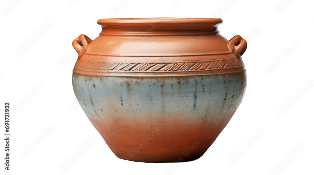 a large vase with a handle, isolated in the image