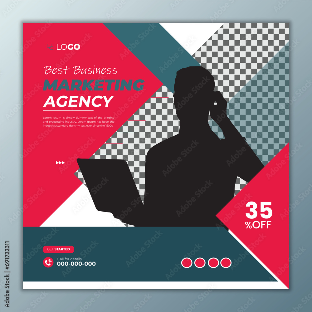 Digital marketing agency and corporate business instragram social media post template banner